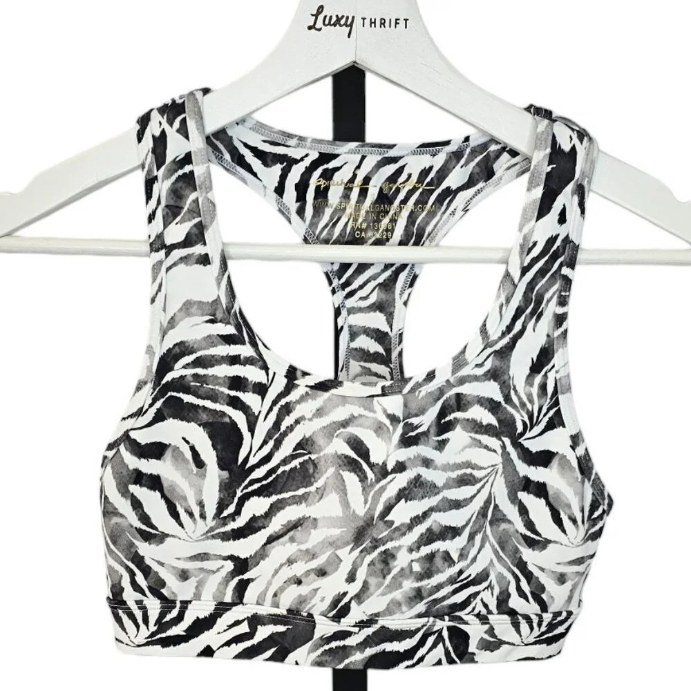 Spiritual Gangster Sports Bra Active Top Animal Print Size Small